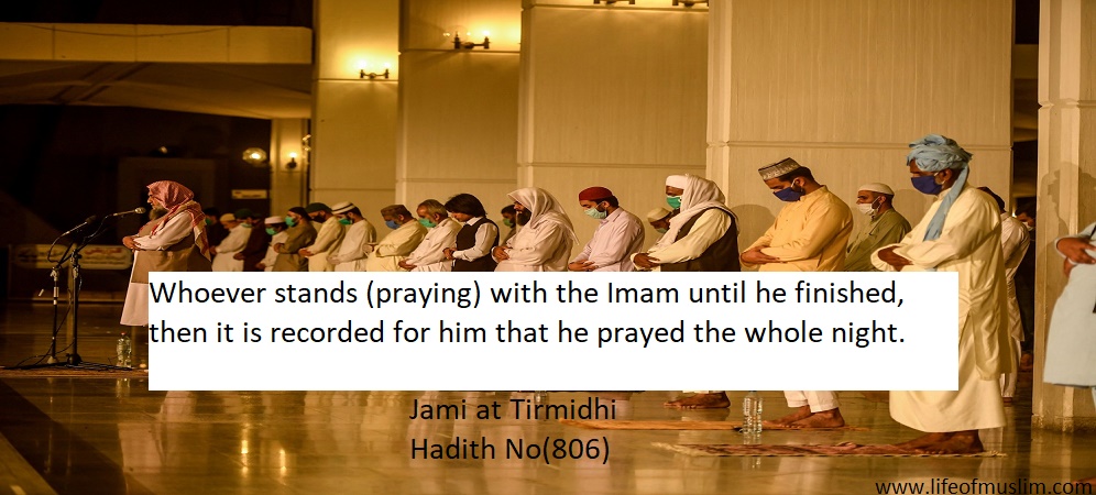 Whoever Stands (Praying) With The Imam Until He Finished