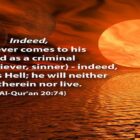 Whoever comes To His Lord As A Sinner, For Him There Is Hell