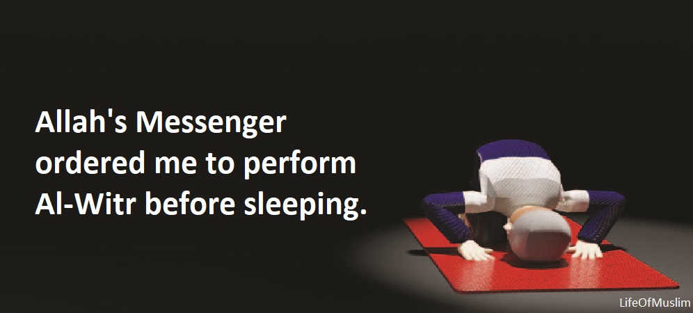 Allah's Messenger Ordered To Perform Al-Witr Before Sleeping